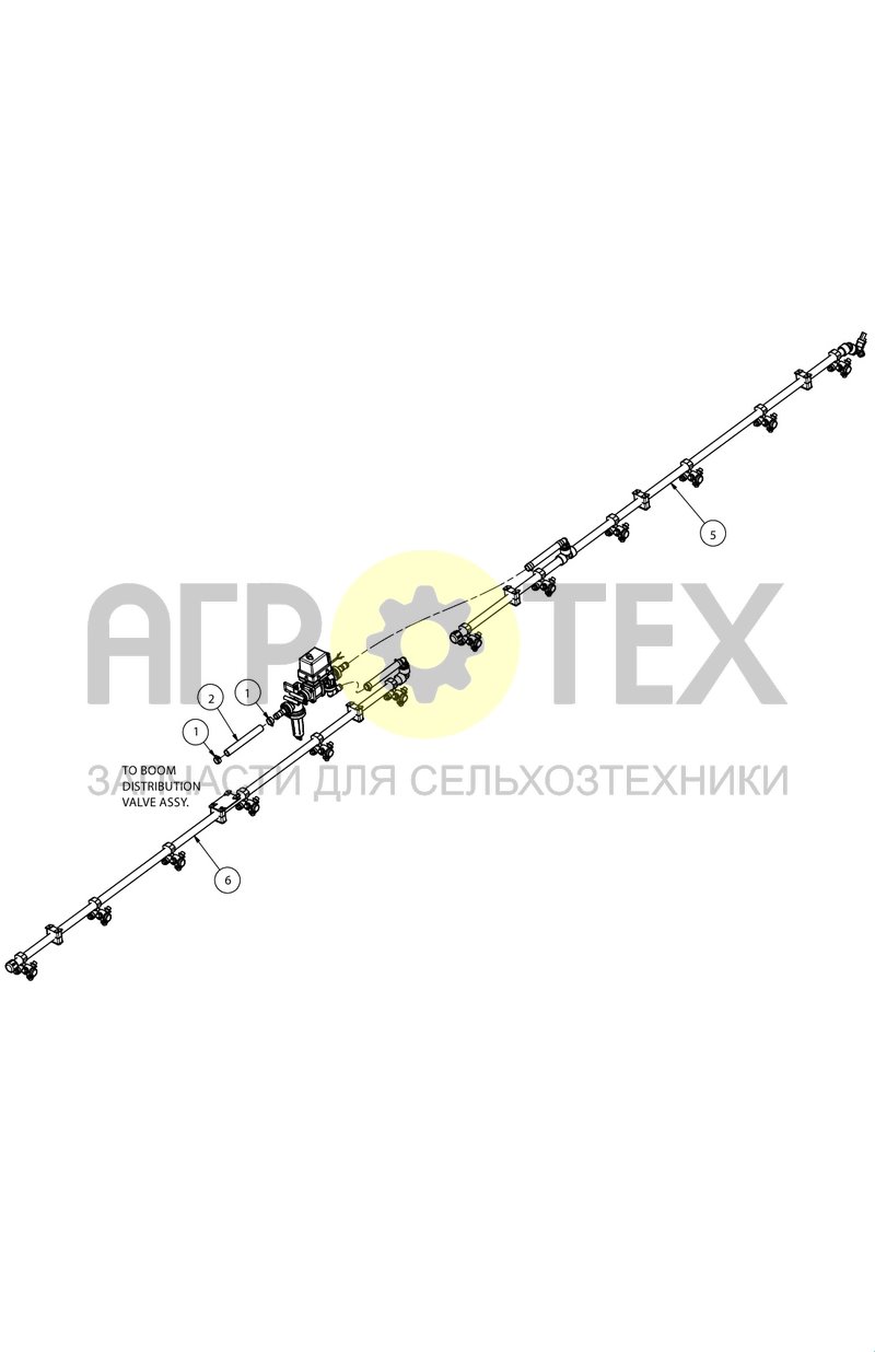 Трубопровод подачи жидкости на внешнюю штангу (SX017714) (№1 на схеме)